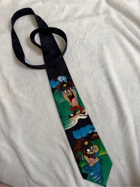 Vintage 1995 Looney Tunes Mania Taz Golf Necktie Warner Bros